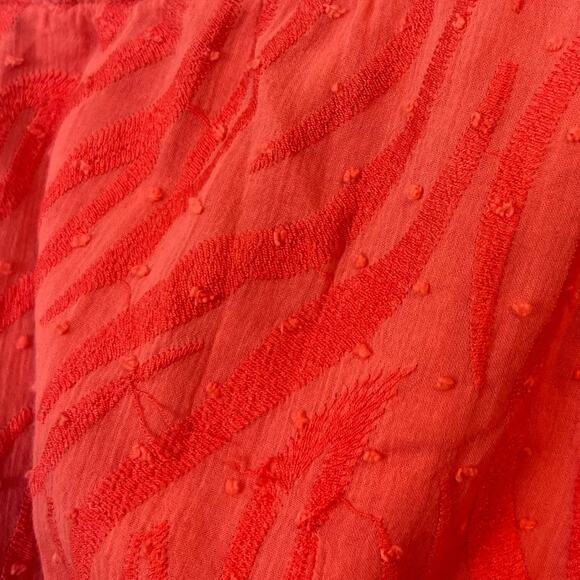 Red Carter Julia One Shoulder Maxi Dress sz S 6 Red Cotton Gauze Cover Up Zebra - Picture 9 of 12